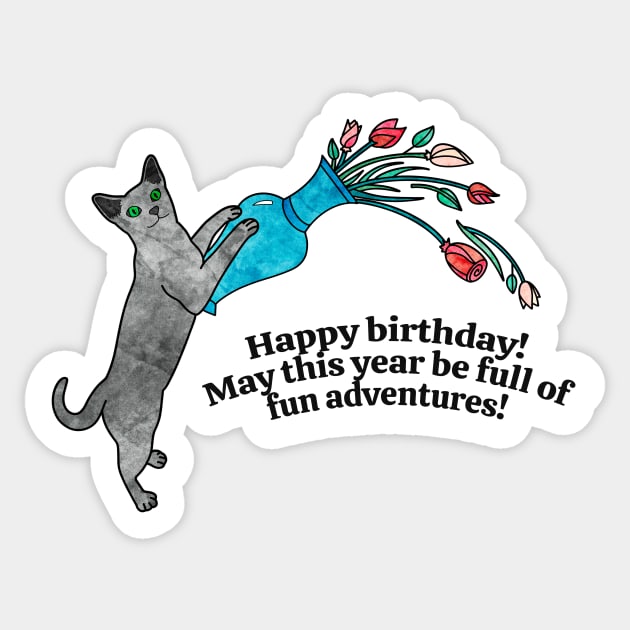 Happy Birthday Sticker by Kelly Louise Art